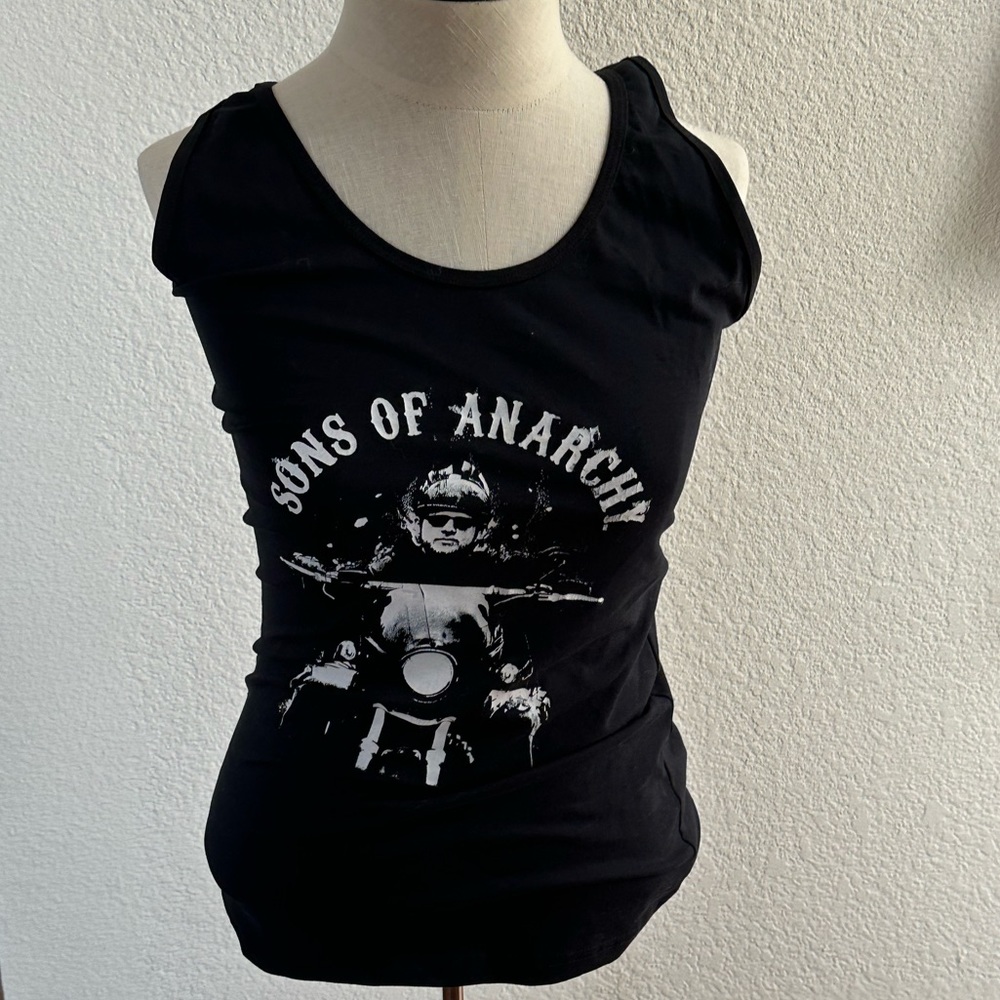 Sons of Anarchy Jax Teller L Black Long Stretchy Tank Top NWT